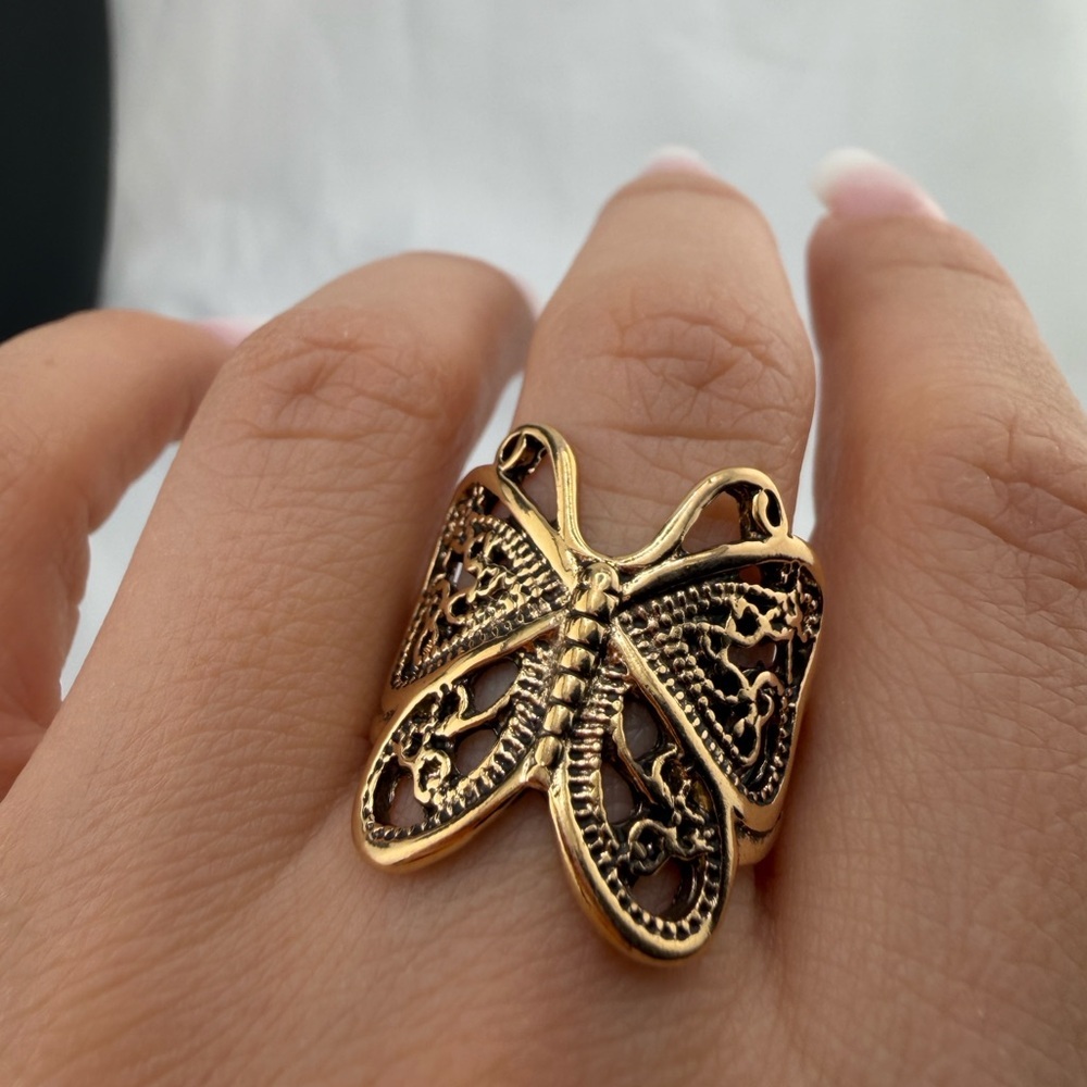 Vintage Gold color Butterfly Ring